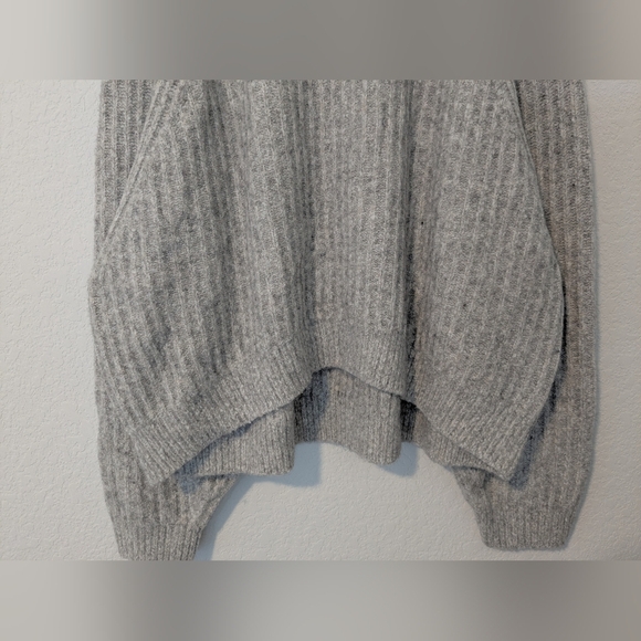 Madewell Heather Grey Cotton Wool Ribbed Super Soft Chunky Crewneck Sweater XL - Picture 8 of 12